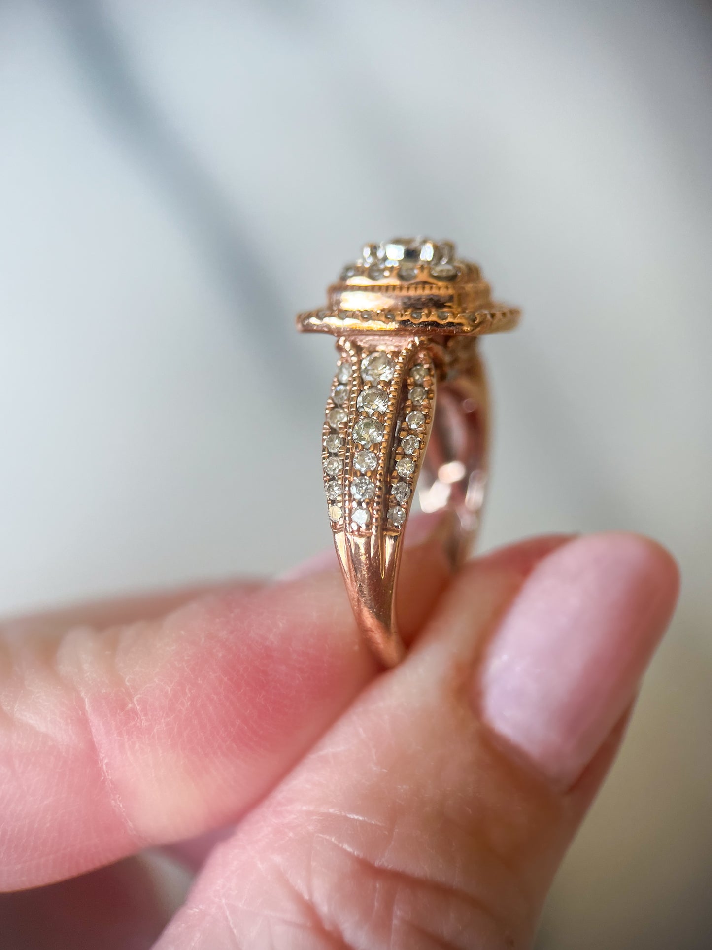 Natural Diamond 10k Rose Gold Ring