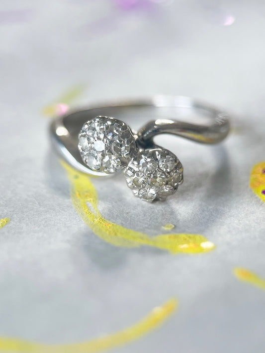 Vintage Natural Diamond 14k White Gold Ring