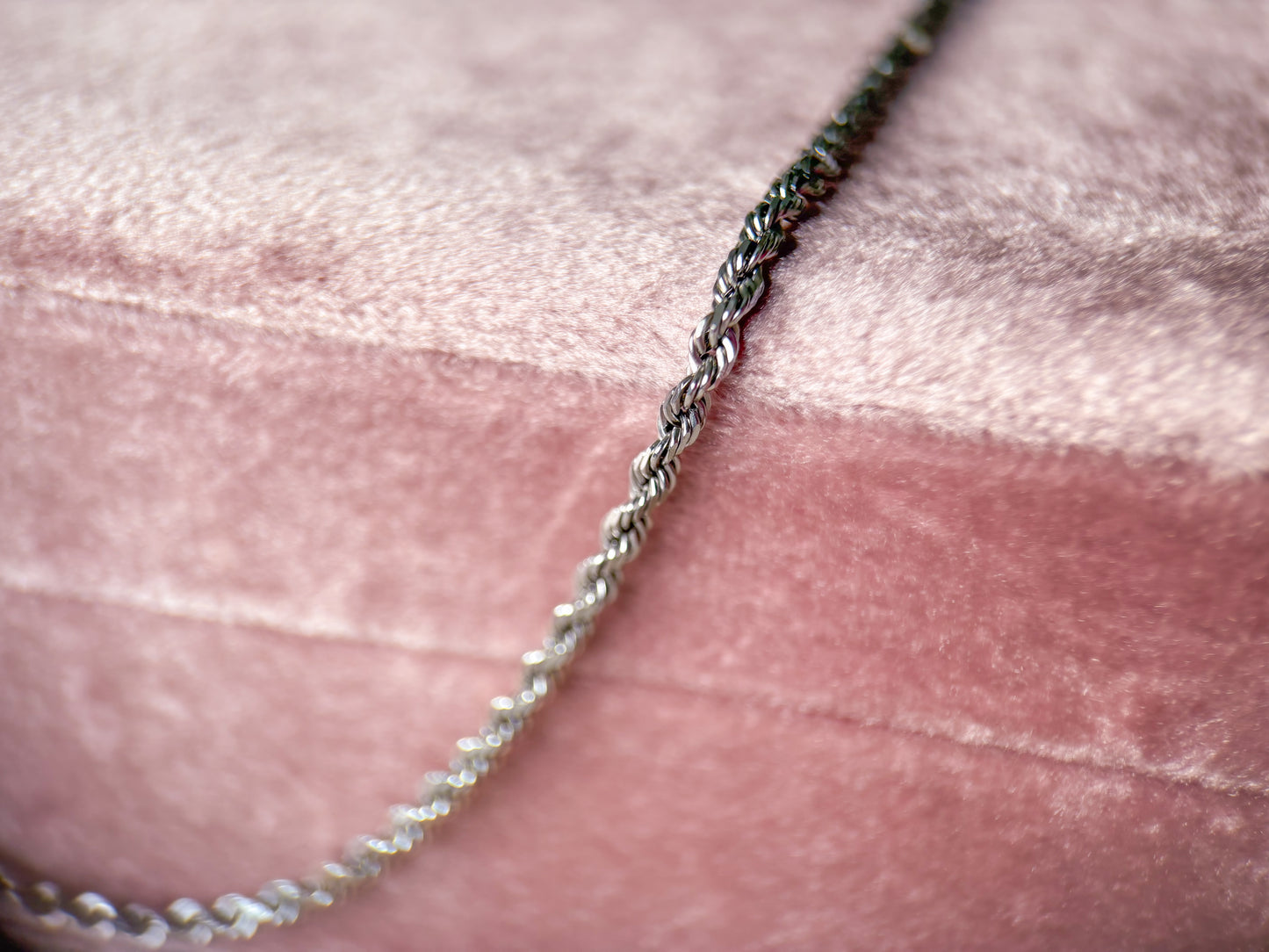 Vintage 14k White Gold 20 Inch Rope Chain