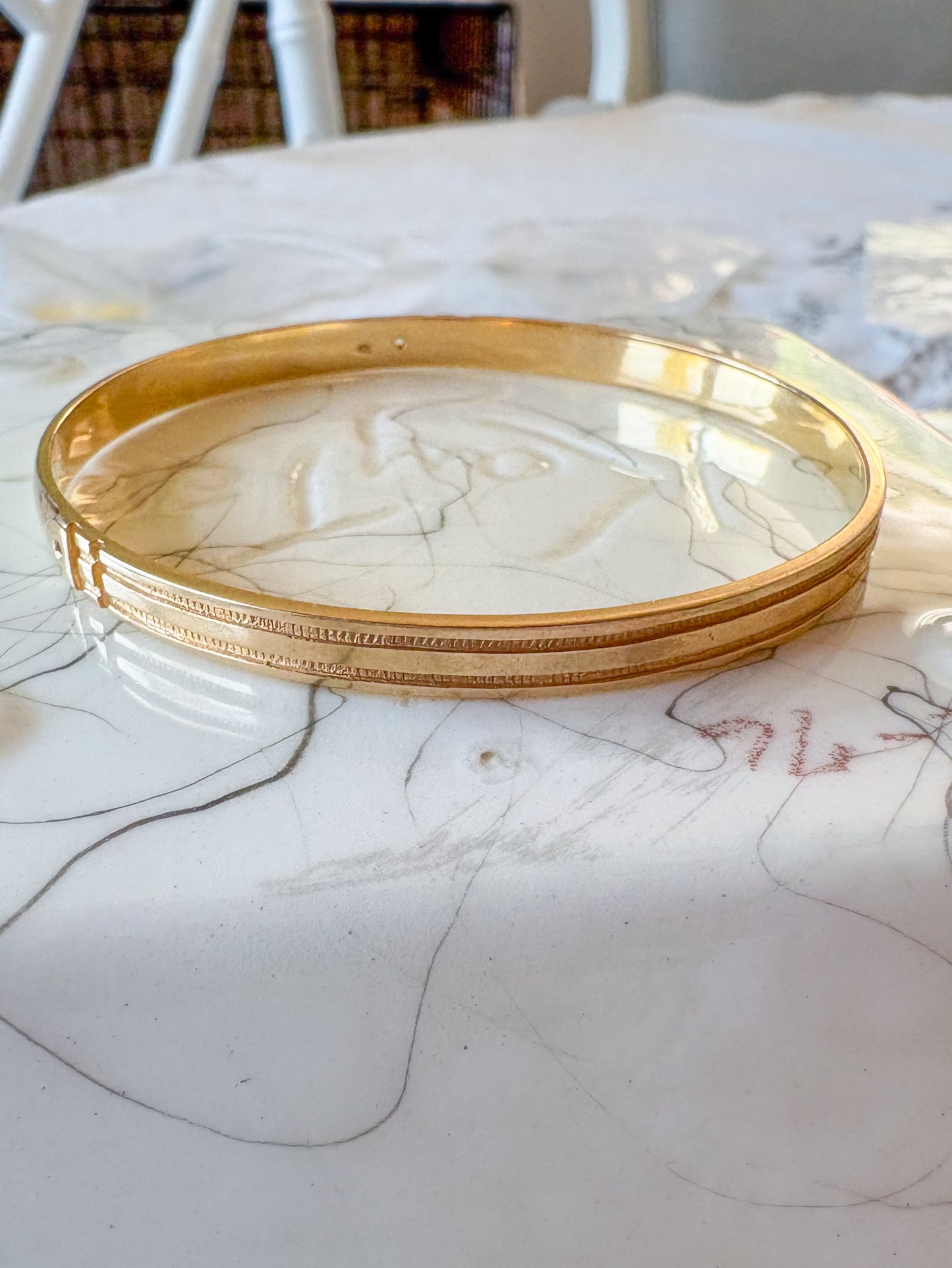 Vintage Solid and Heavy 14k Yellow Gold Bangle