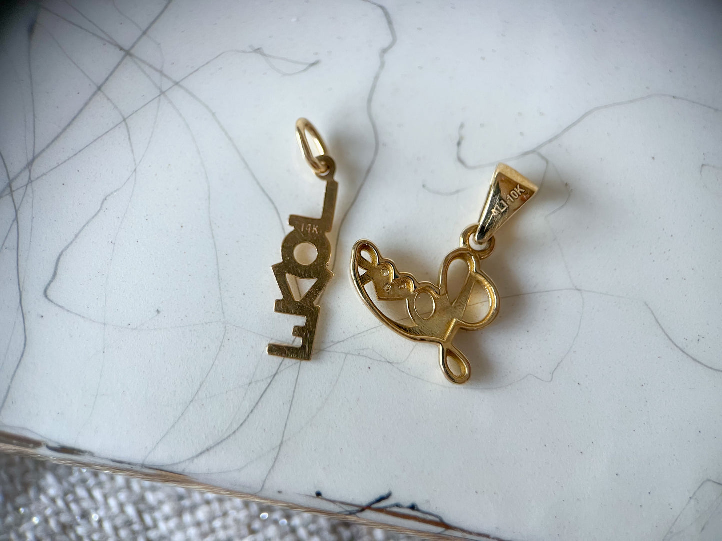 Vintage “Love” 10k Yellow Gold Charm