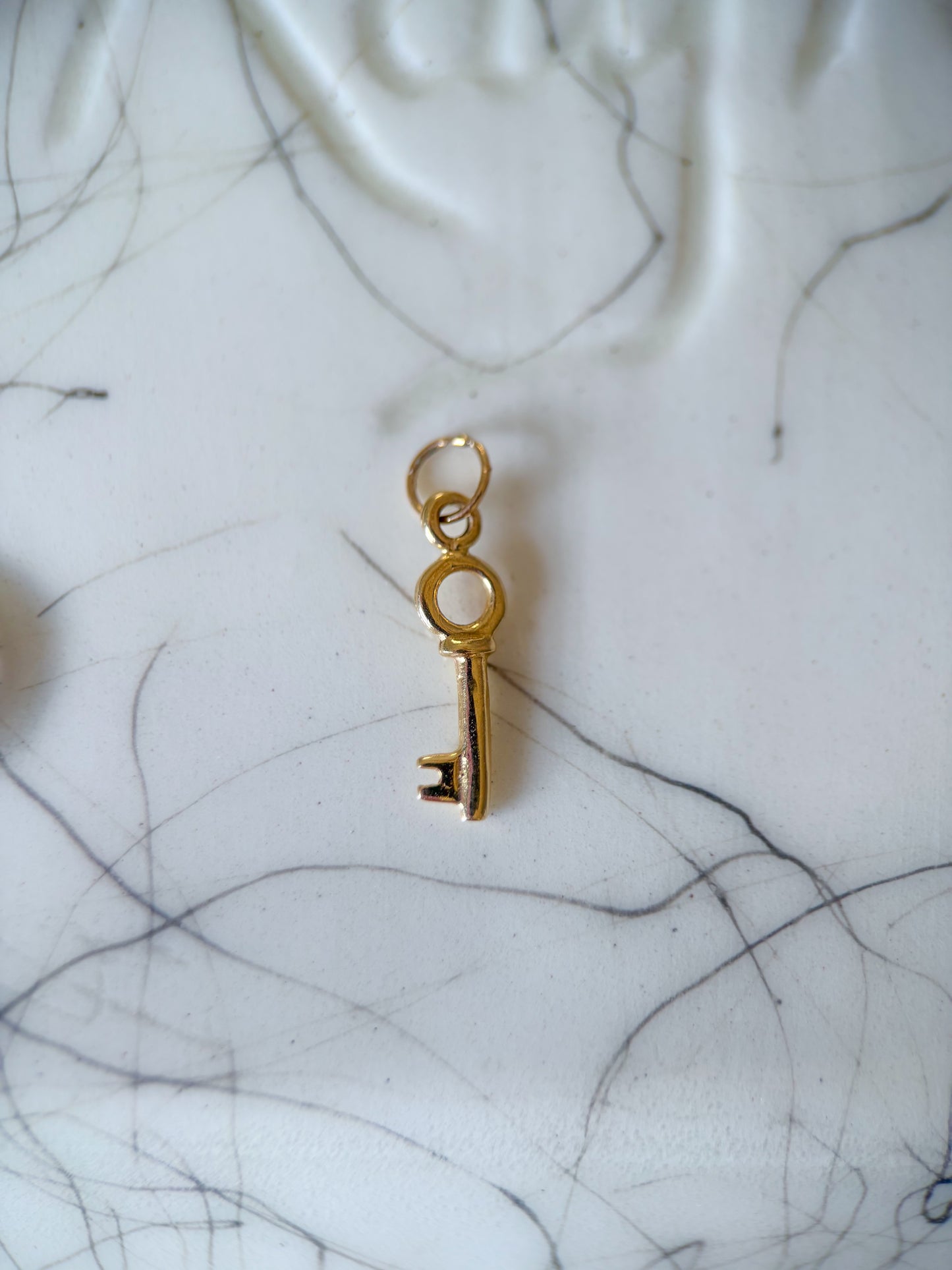 Vintage Mini Key 14k Yellow Gold Charm