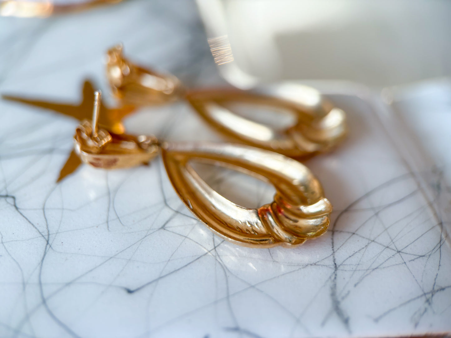 Vintage 14k Yellow Gold Dangle Drop Earrings