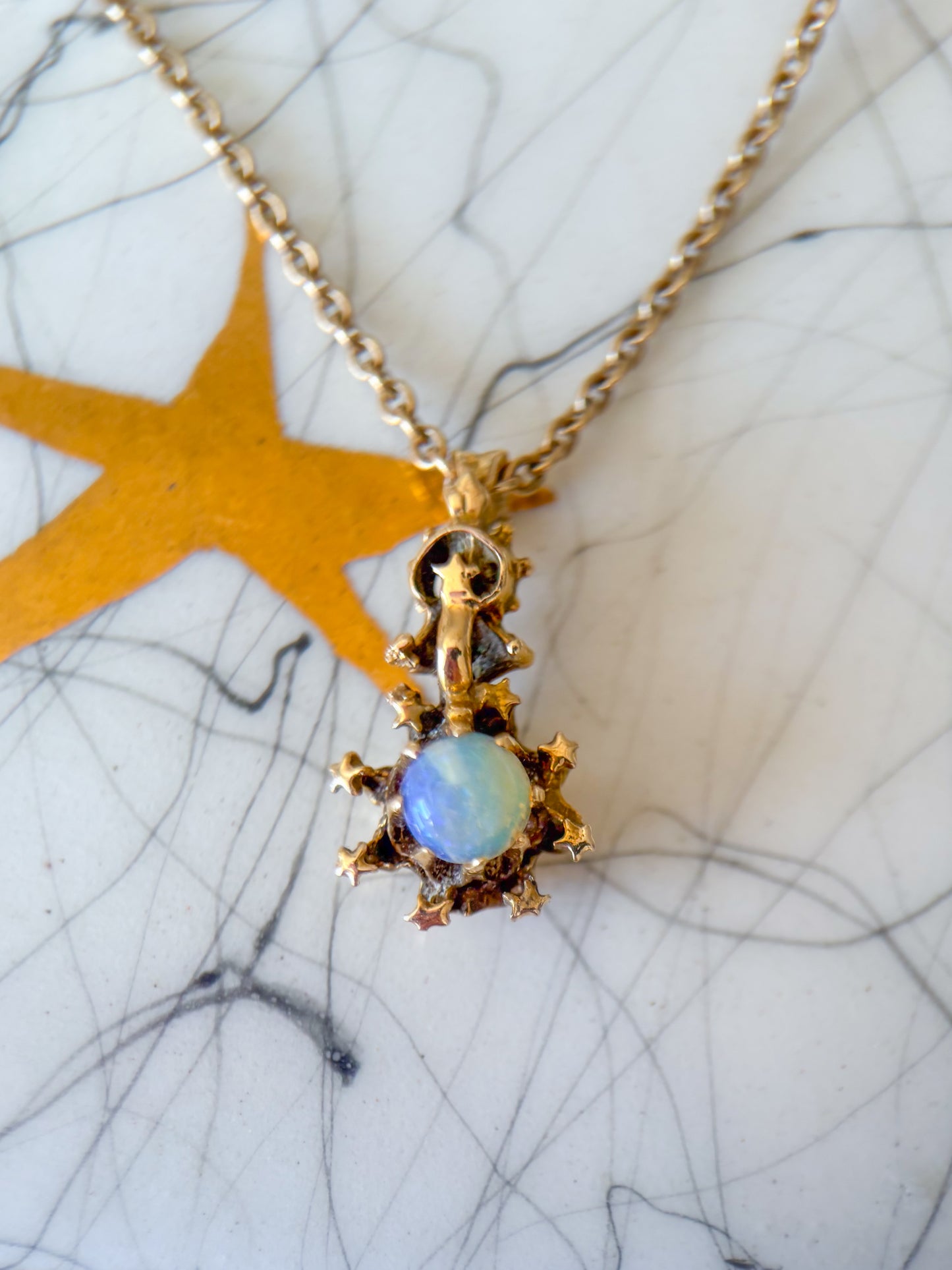 Vintage Natural Opal 14k Yellow Gold Charm