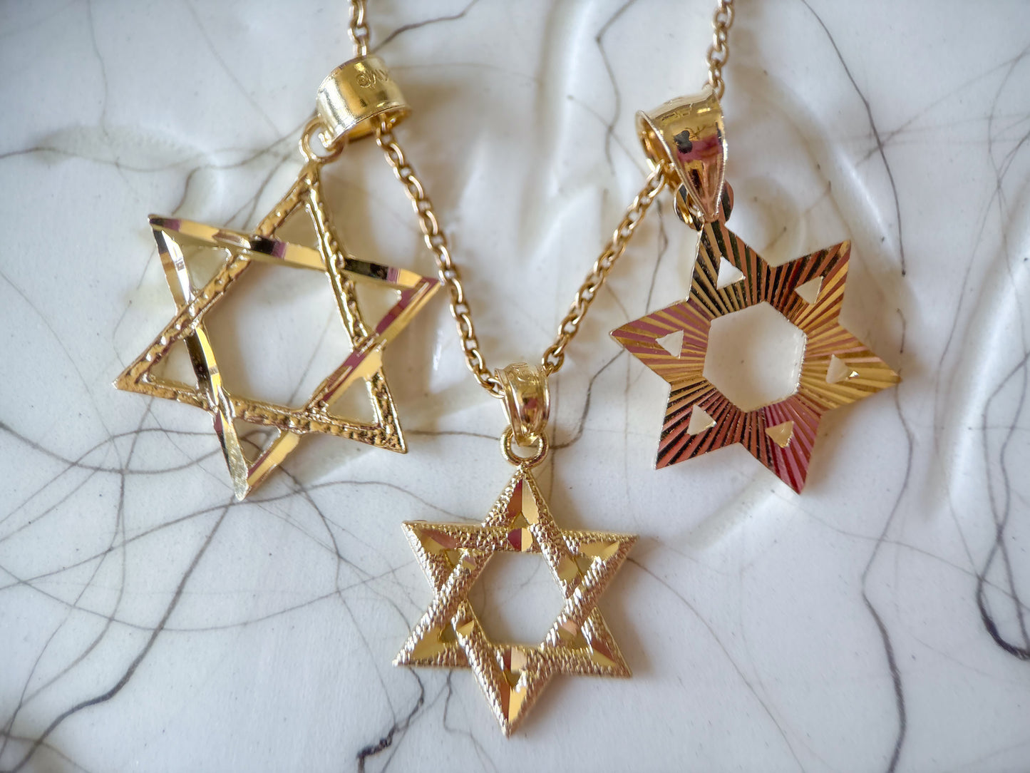 Various 10k Yellow Gold Star of David Charms
