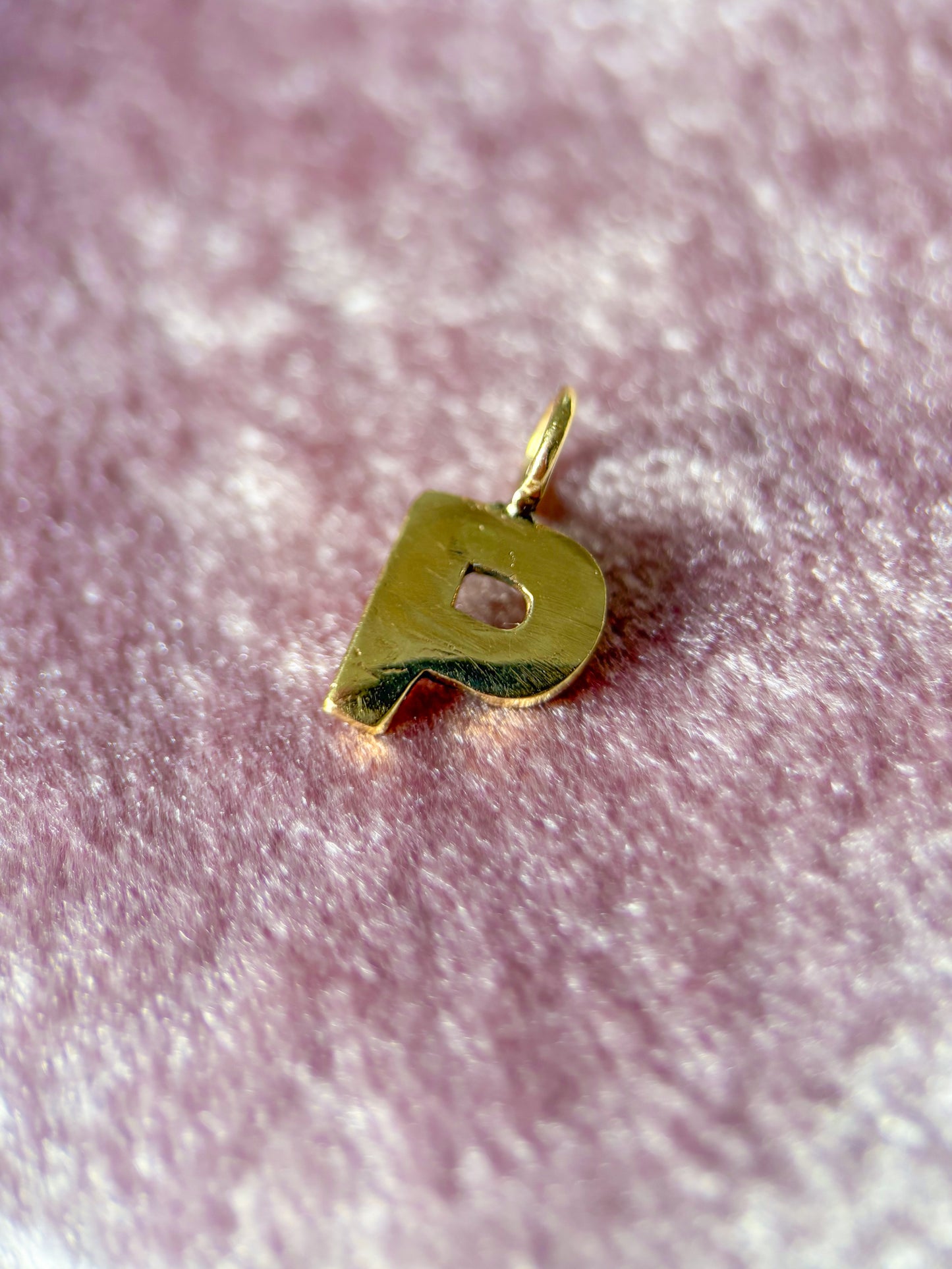 Vintage "P" 14k Yellow Gold Initial Charm