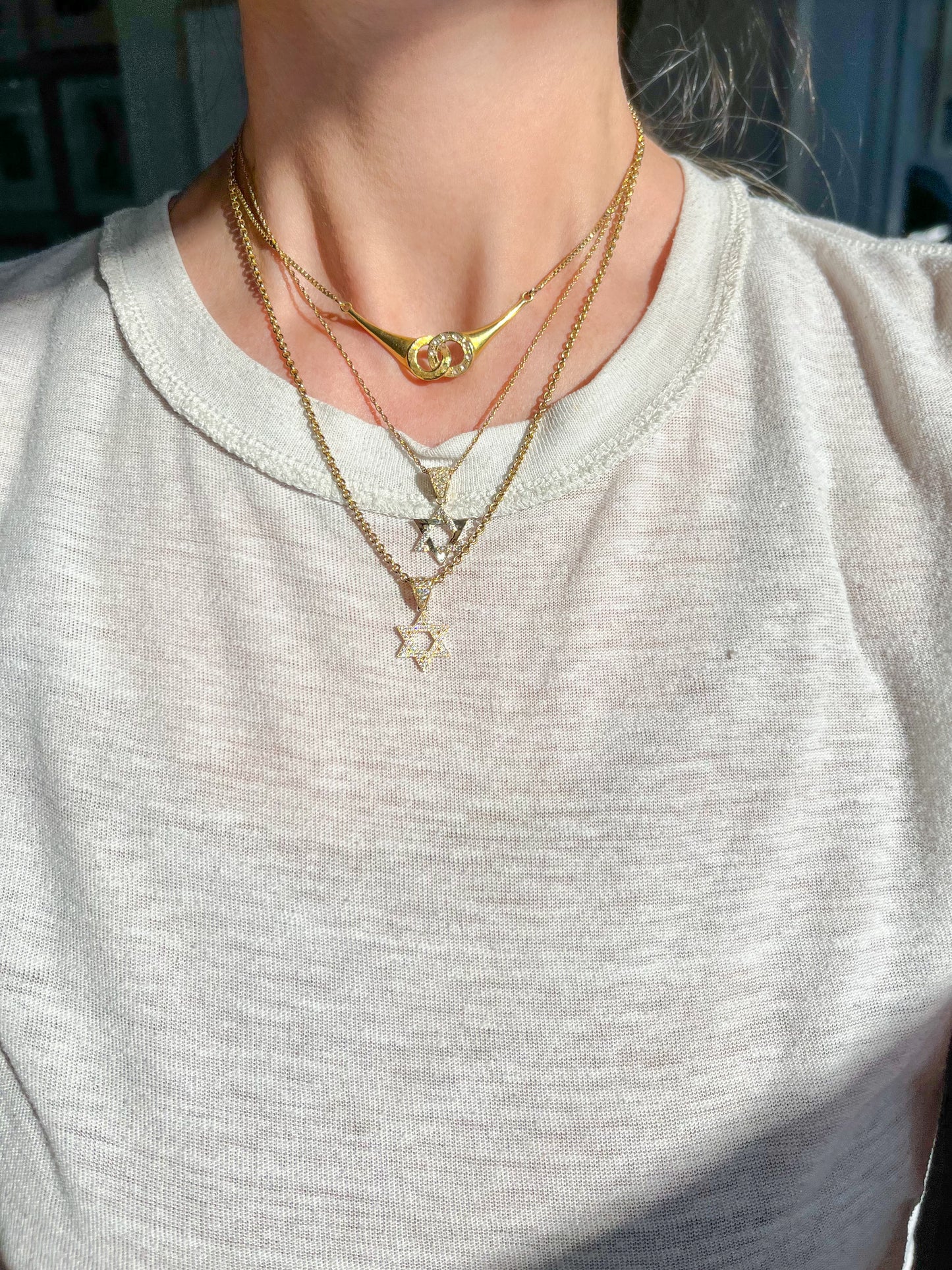 Various 10k Yellow Gold and CZ Star of David Charms