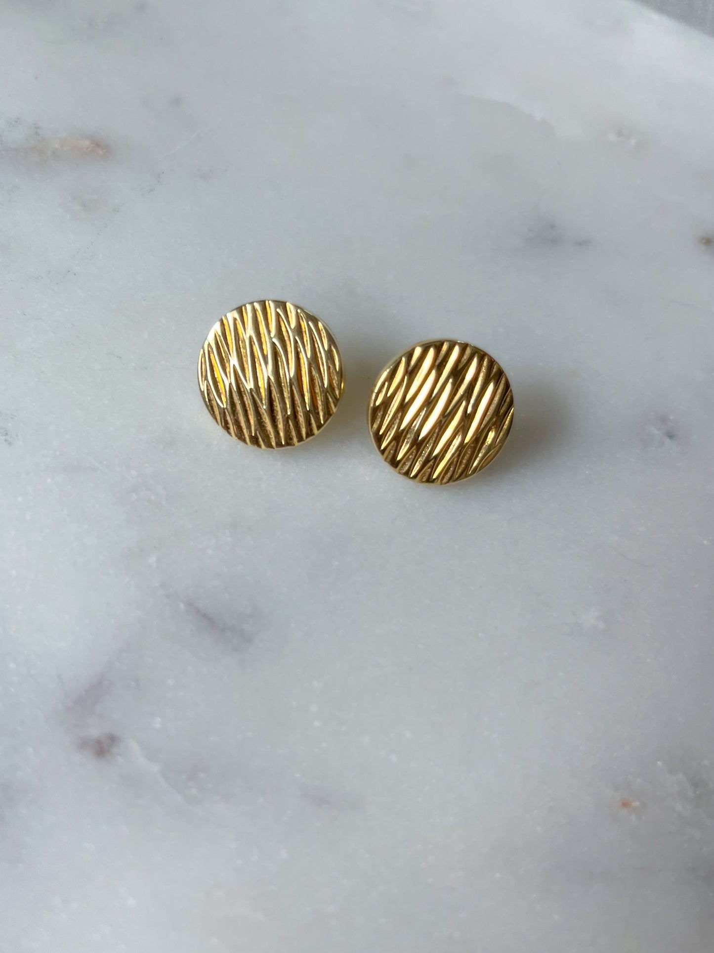 Vintage 14k Yellow Gold Stud Earrings circa 1980s