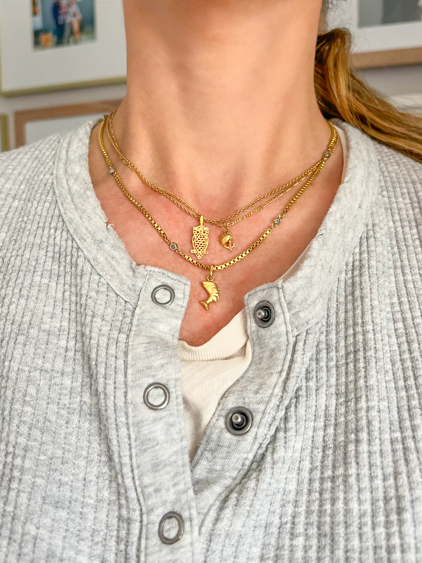 Vintage Nefertiti 14k Yellow Gold Mini Charm