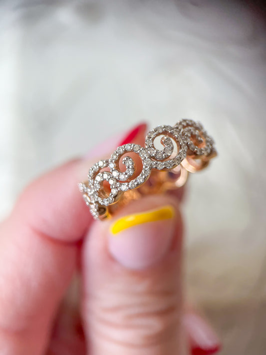 18k Rose Gold Decorative Band Ring