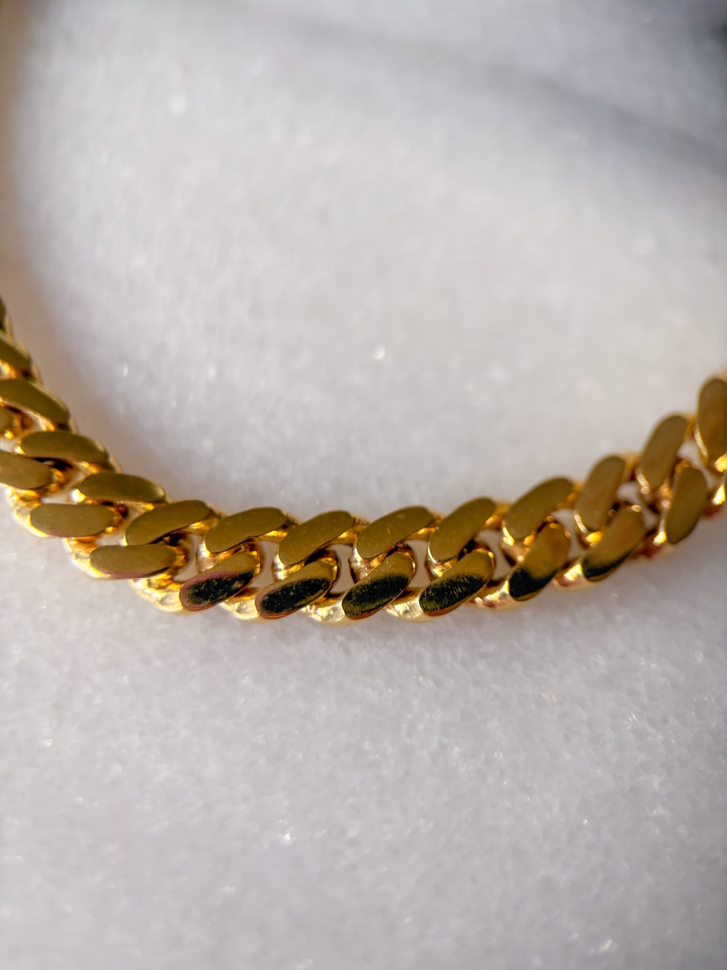 Vintage Curb Link 10k Yellow Gold 8 Inch Bracelet