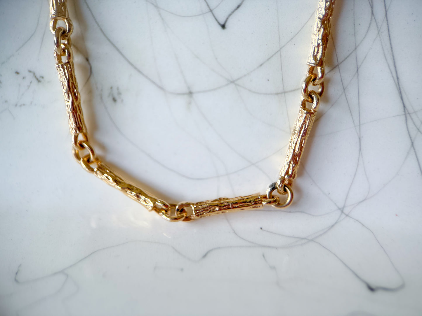 Vintage 14k Yellow Gold Bar Chain 20 Inch Necklace
