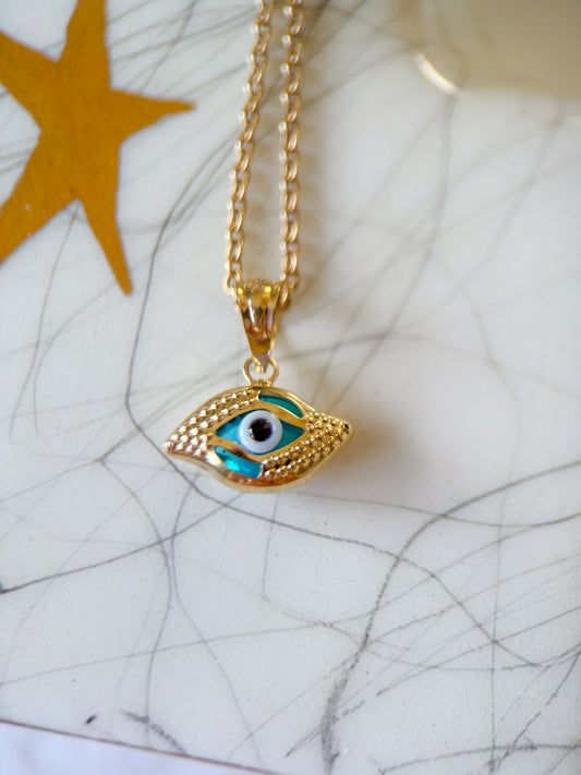 Evil Eye 14k Yellow Gold Charm