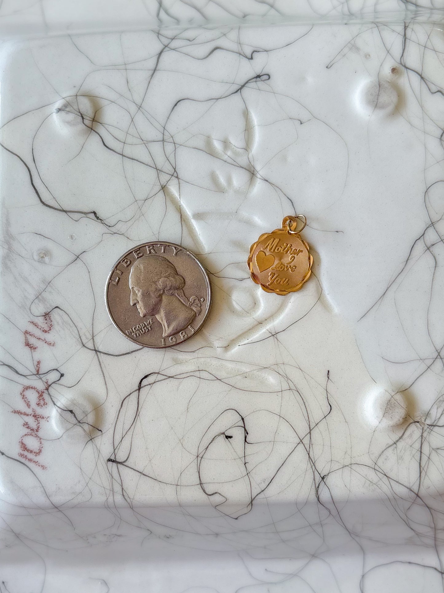 Vintage “Mother, I Love You” 14k Yellow Gold Charm