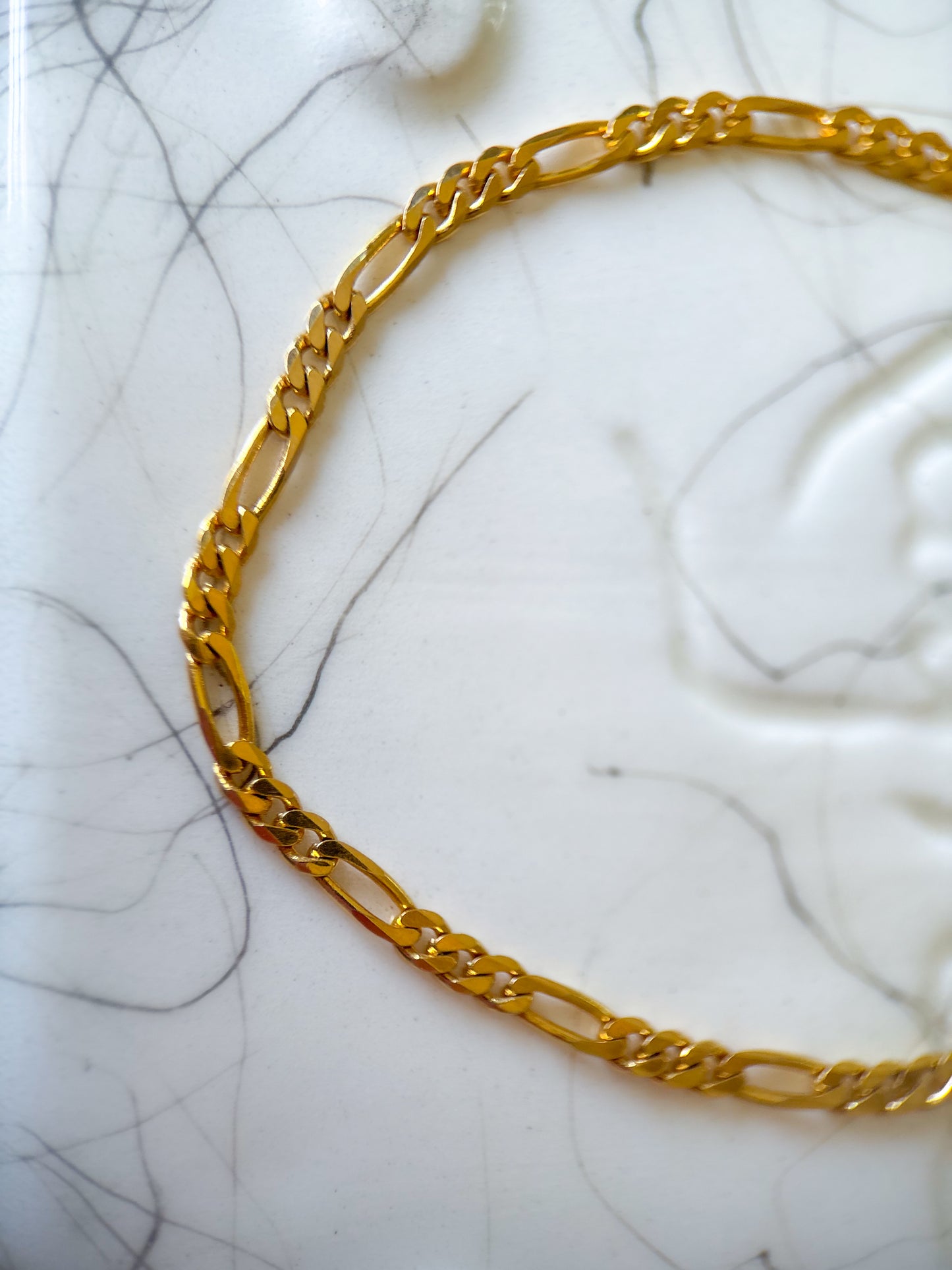 Vintage Figaro Chain 14k Yellow Gold Bracelet