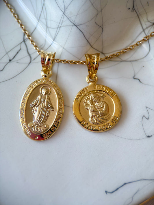 Saint Joseph and Mary 10k Yellow Gold Charms