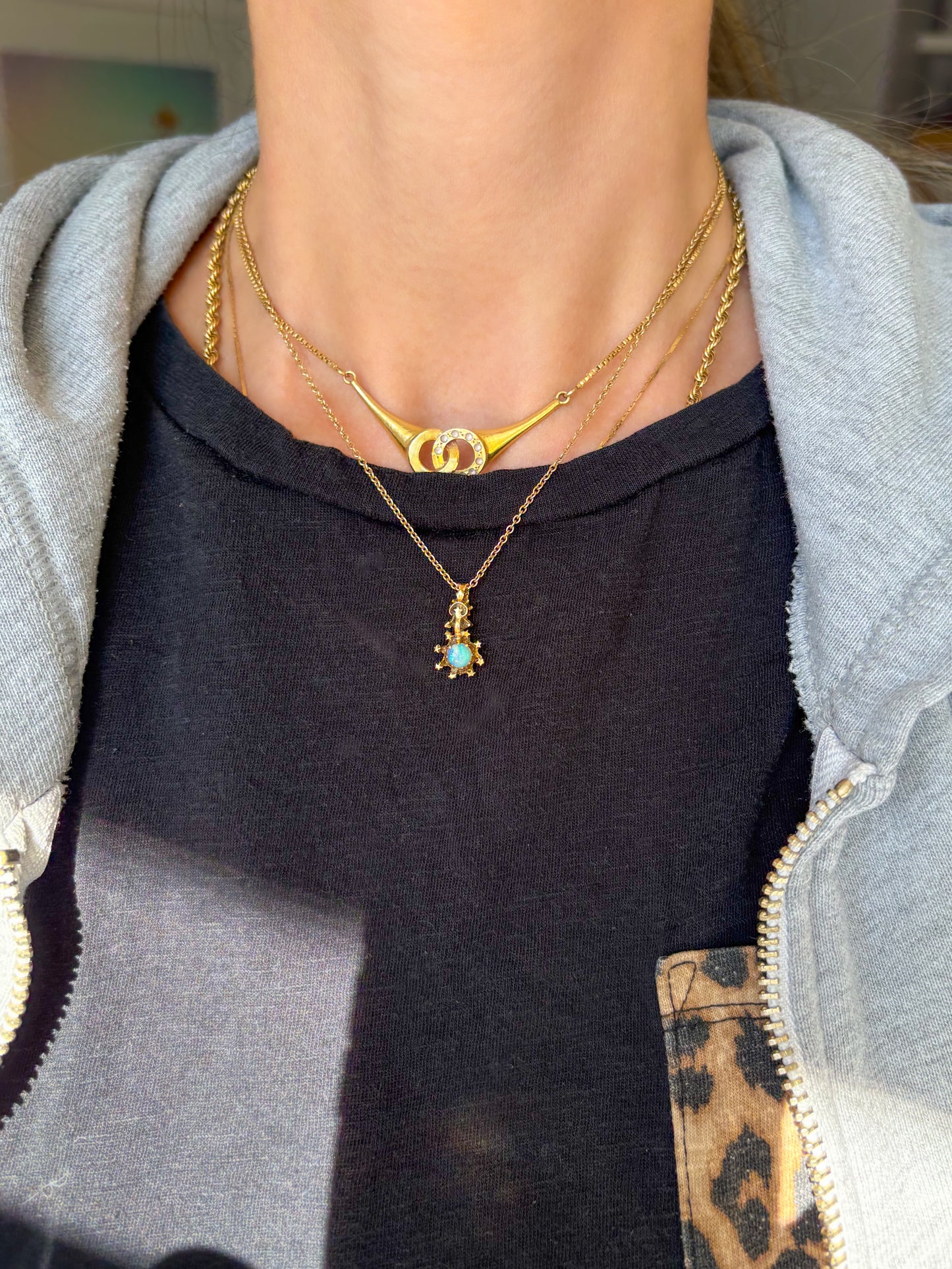 Vintage Natural Opal 14k Yellow Gold Charm