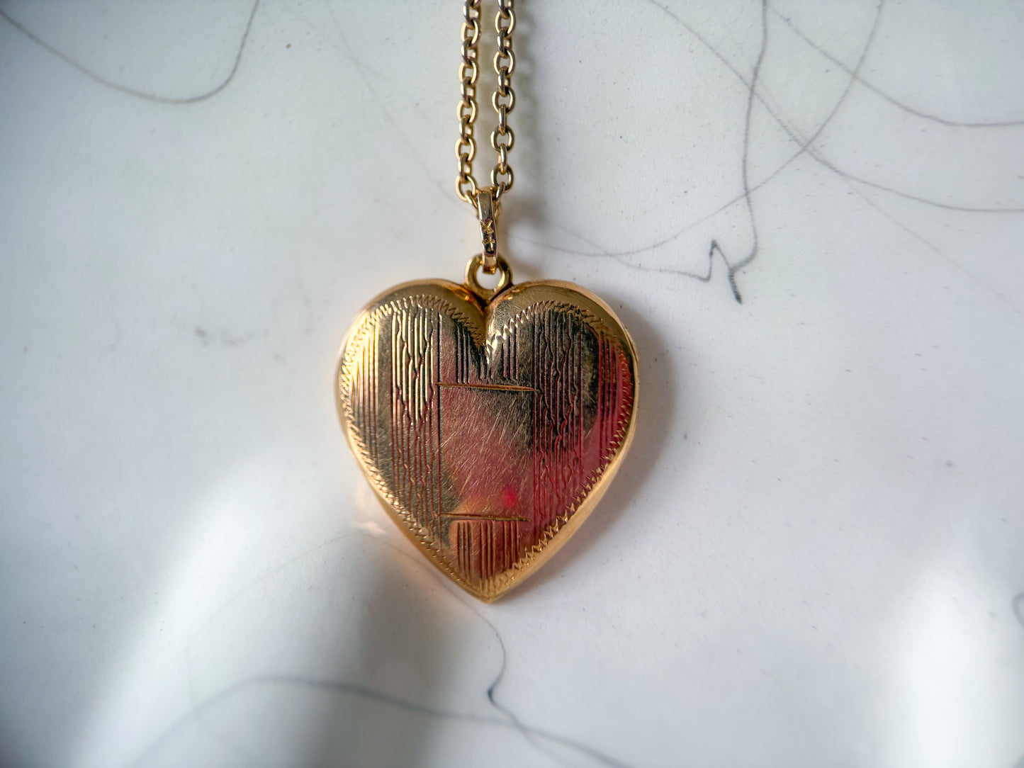 Vintage Heart Locket 14k Yellow Gold Charm