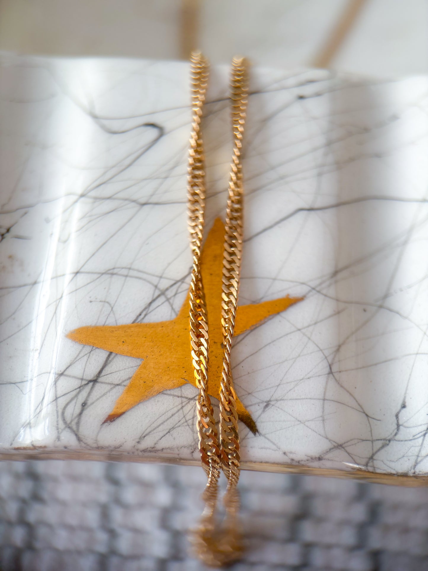 Vintage Twisted Curb Chain 10k Yellow Gold 24 Inch Necklace