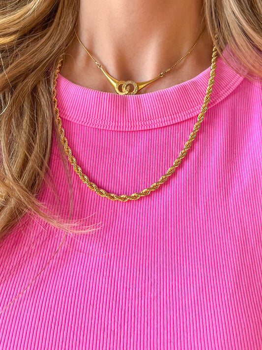 Chunky Rope Chain 10k Yellow Gold Chain 20 Inch Necklace