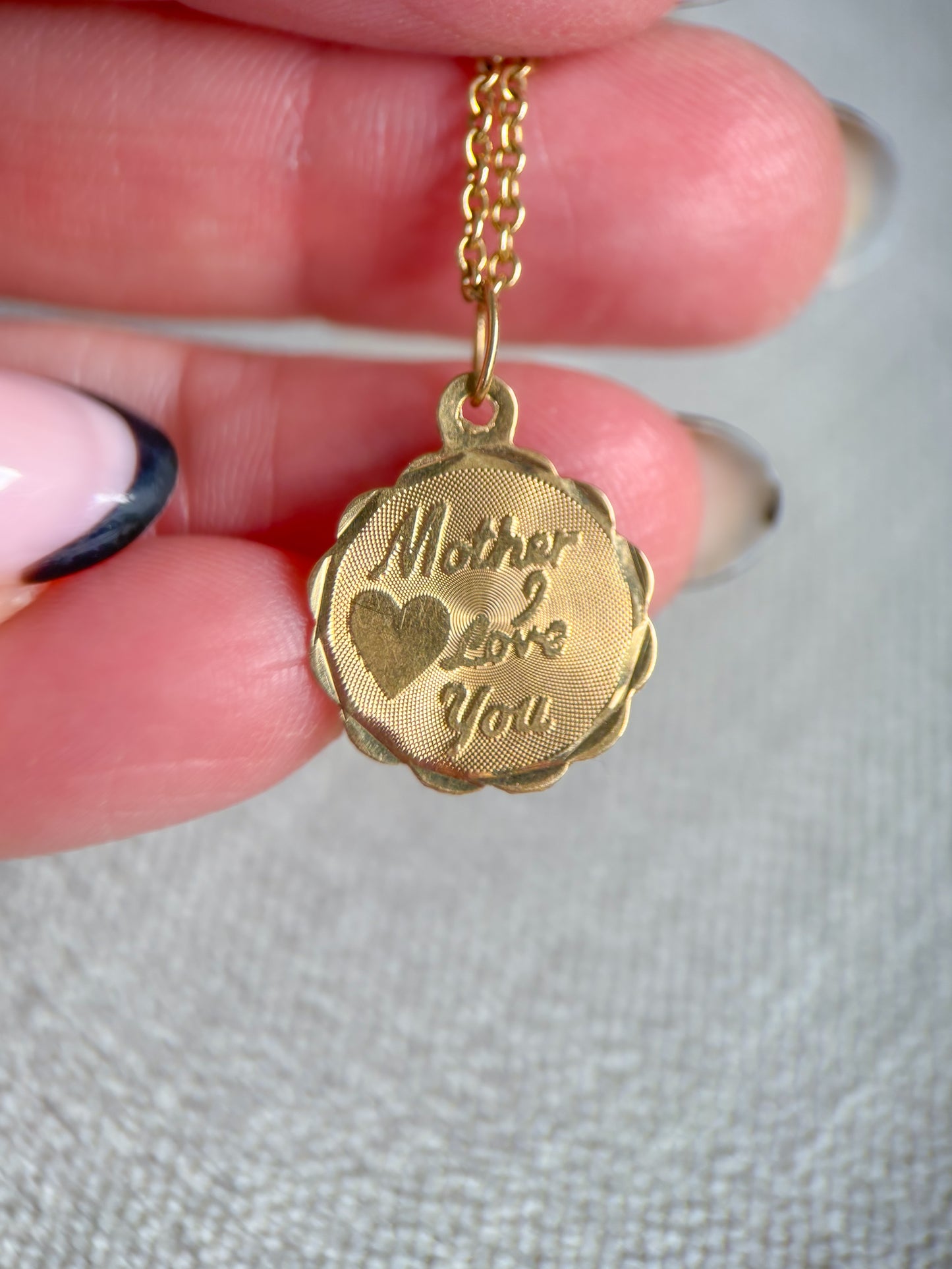 Vintage “Mother, I Love You” 14k Yellow Gold Charm