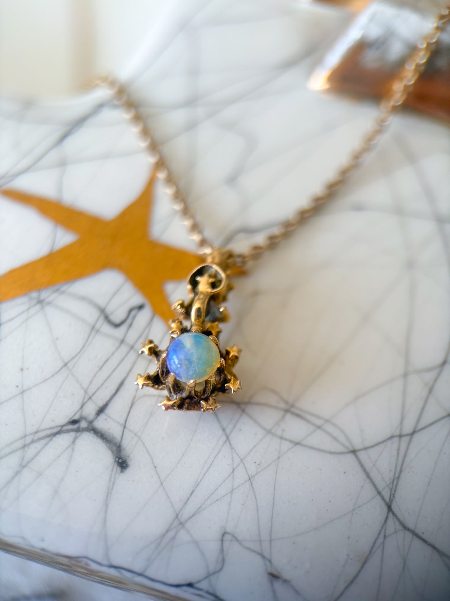 Vintage Natural Opal 14k Yellow Gold Charm