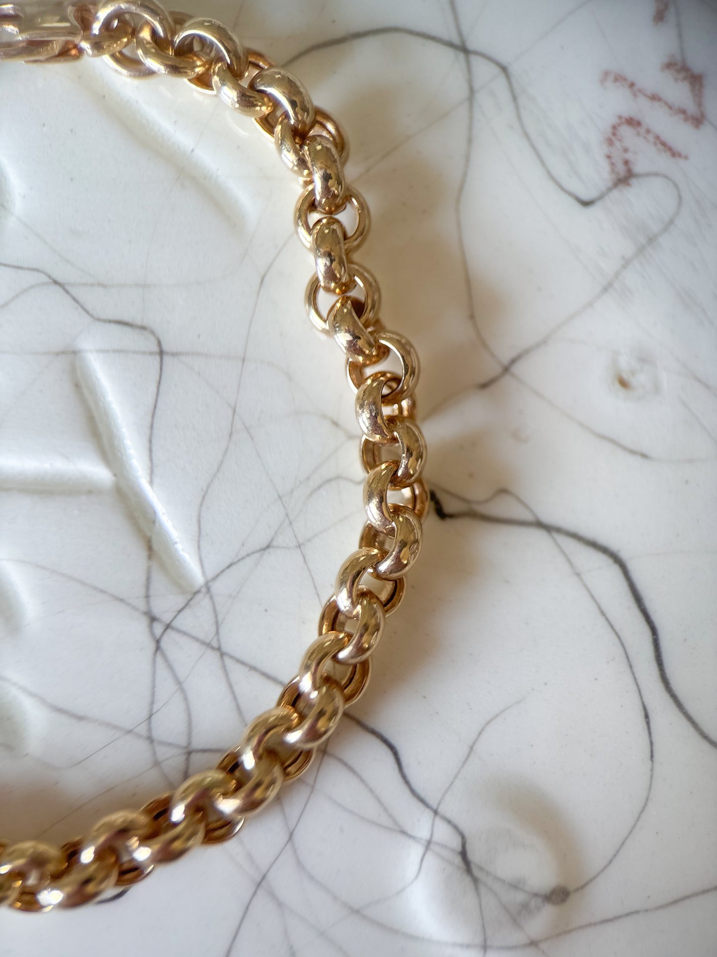Vintage Rolo Chain 14k Yellow Gold 7 Inch Bracelet