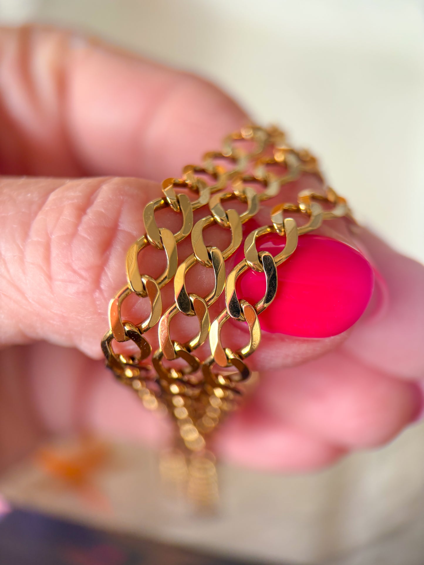 Vintage Curb Chain 18k Yellow Gold 20.5 Inch Necklace