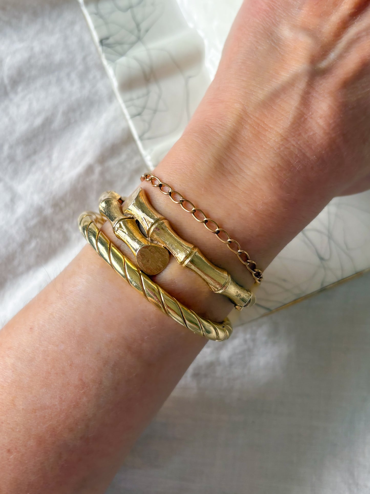 Vintage Cable Link 14k Yellow Gold 7 Inch Bracelet