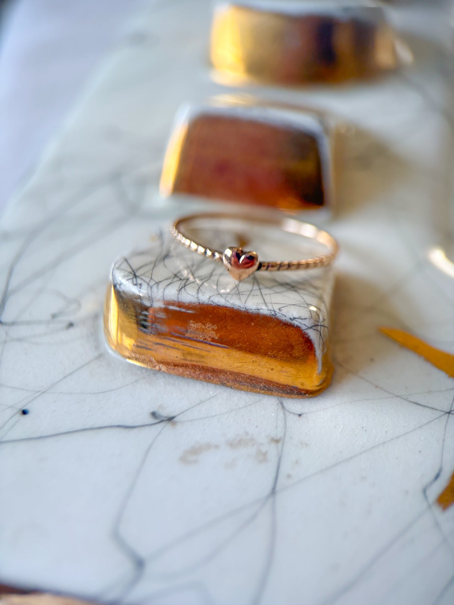 Vintage Mini Heart Dainty 10k Yellow Gold Ring