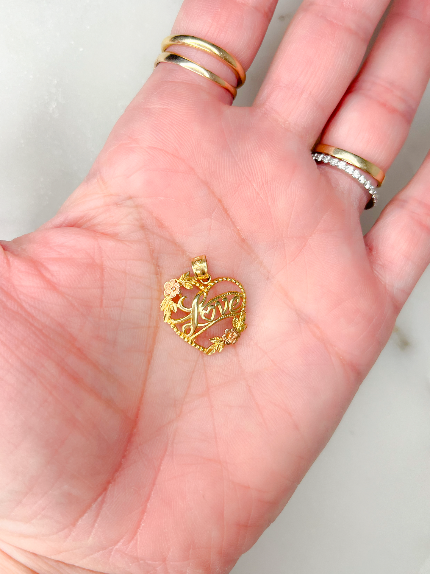 Vintage “Love” Heart 10k Yellow Gold Charm