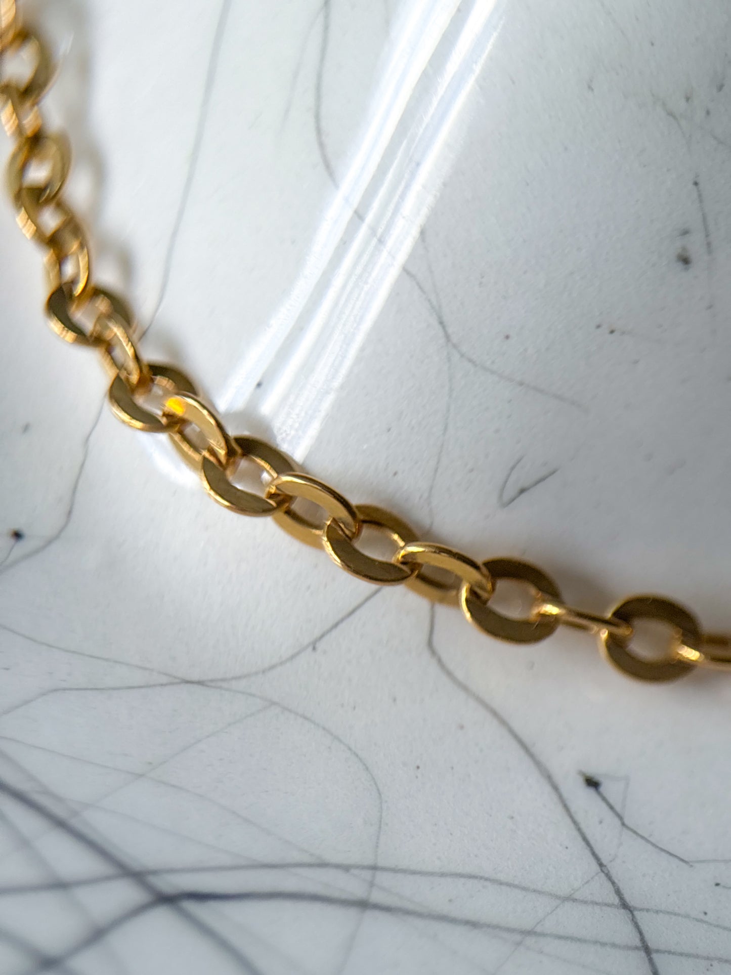 Vintage Cable Chain 18k Yellow Gold 24 Inch Chain