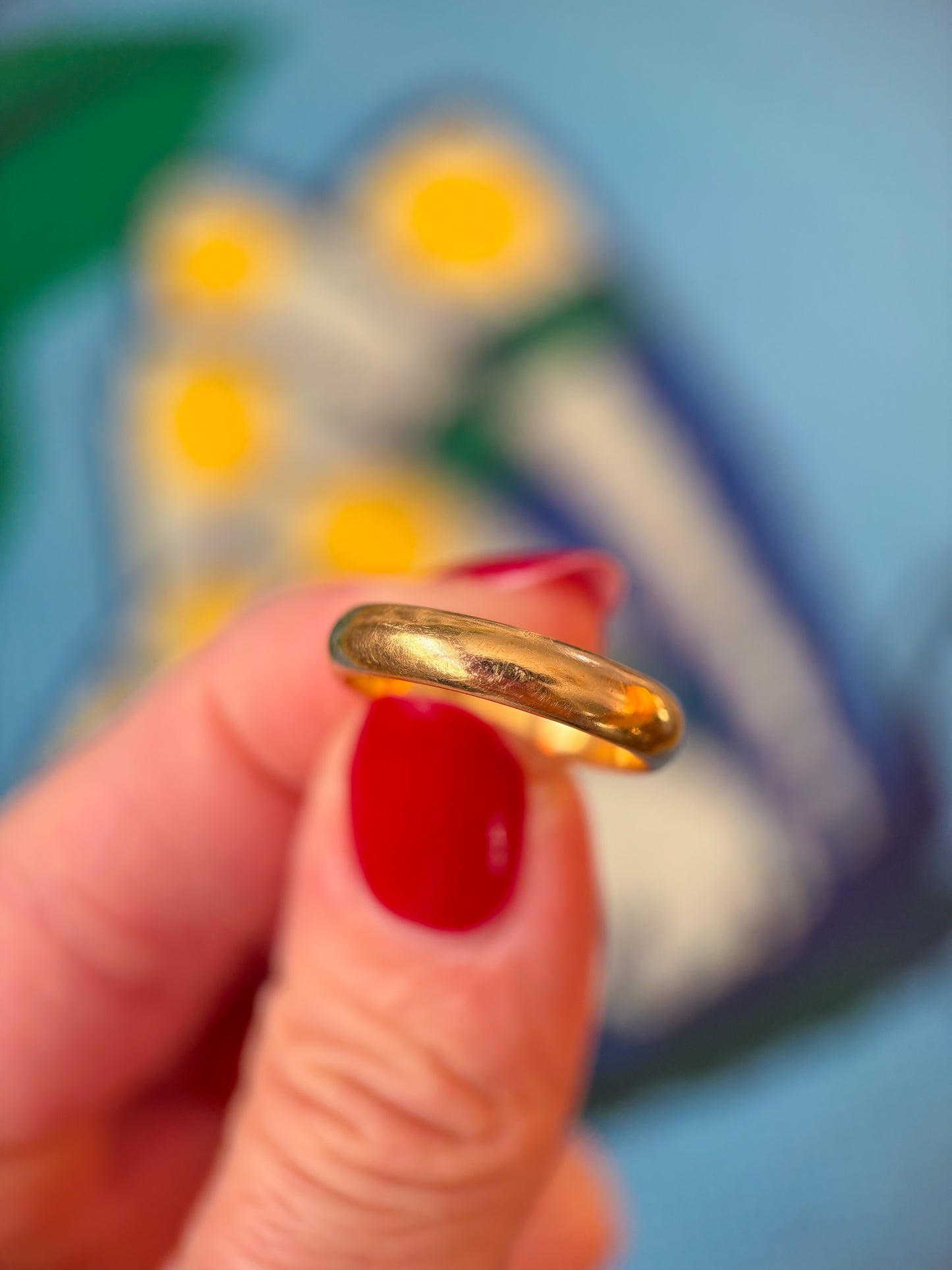 Vintage 14k Donut Yellow Gold Band Ring, Size 6