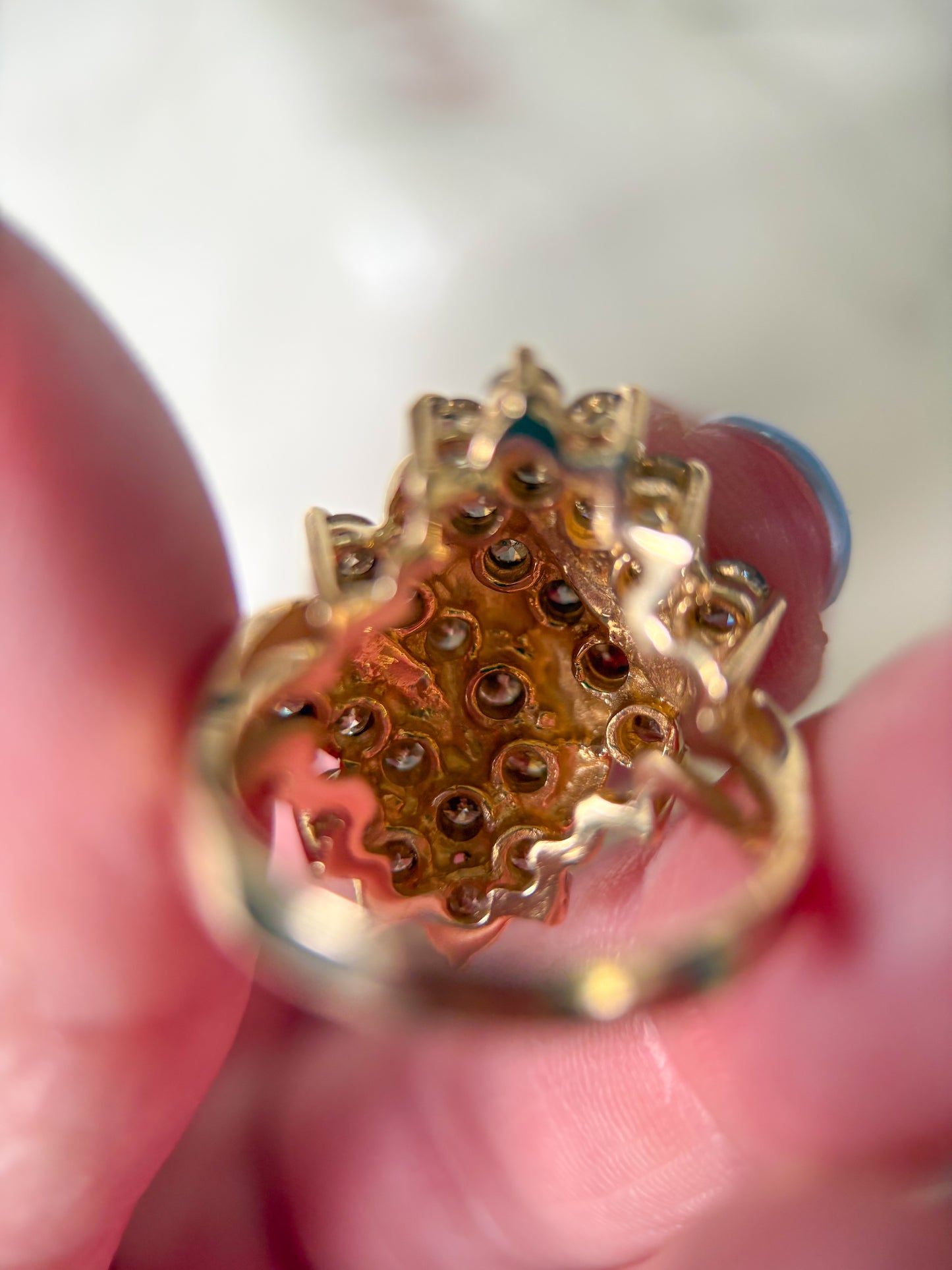 Vintage Natural Diamond 14k Yellow Gold Ring