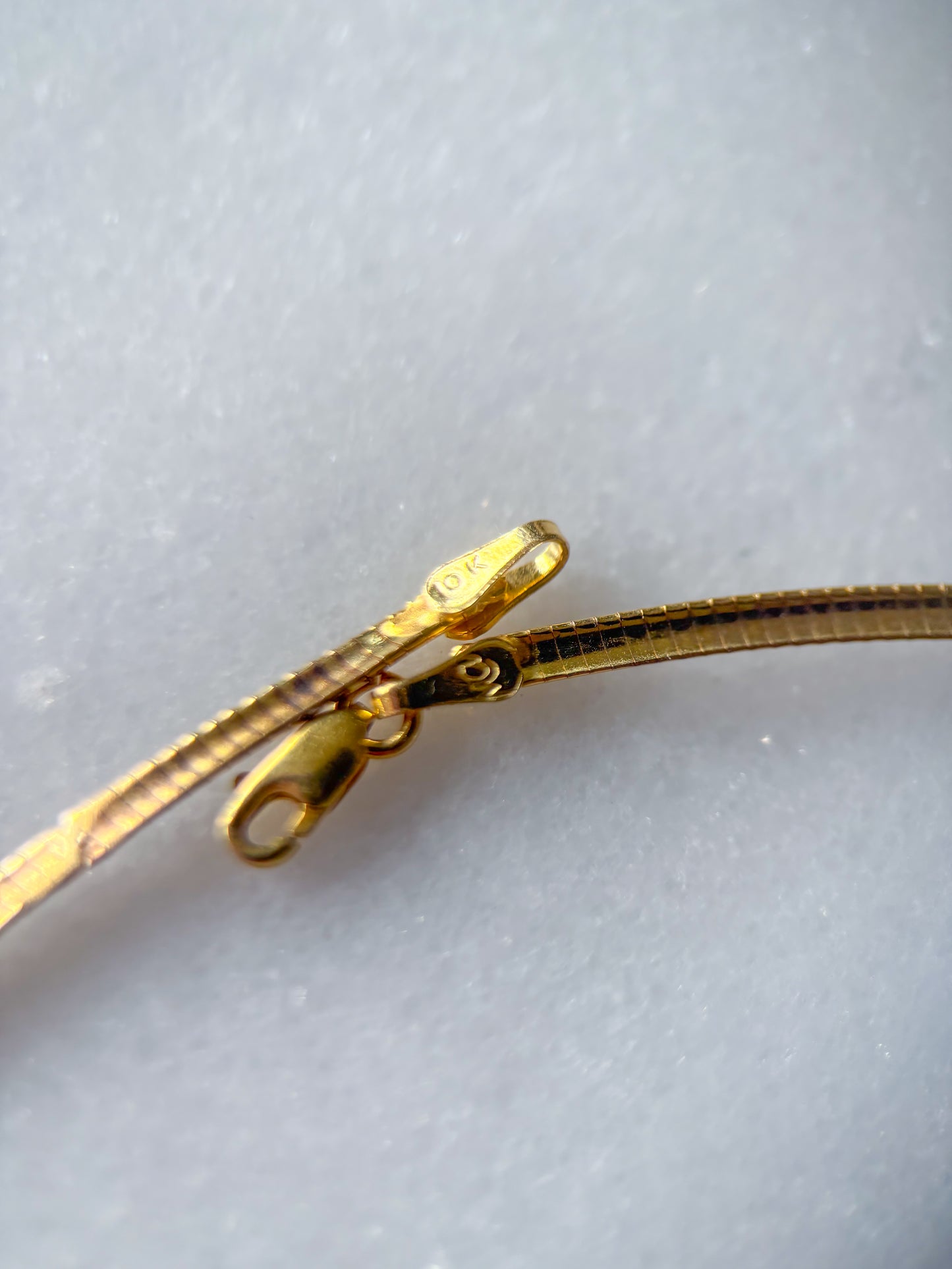 Vintage Thin Omega Slider 10k Yellow Gold Necklace