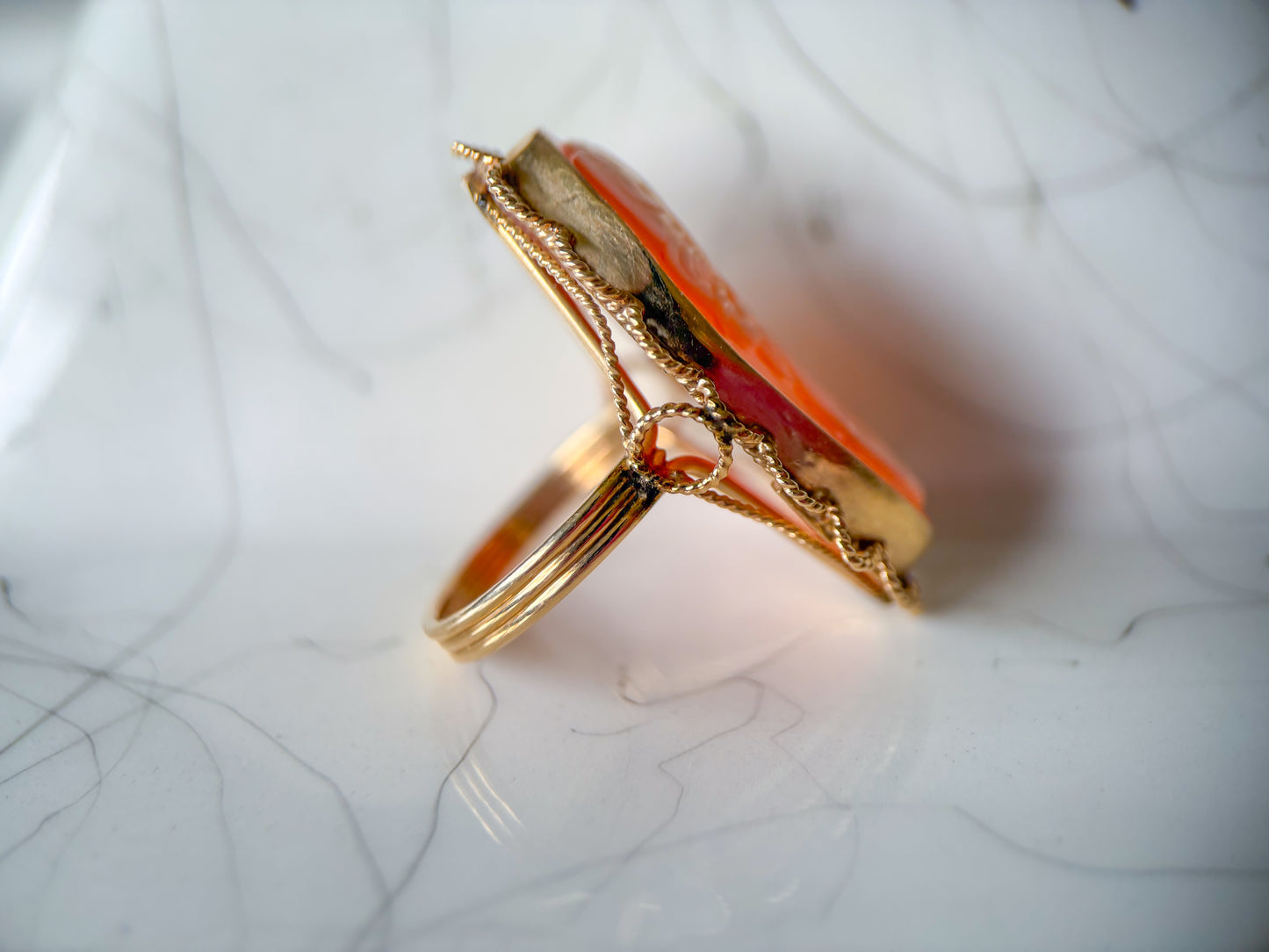 Vintage 14k Yellow Gold Cameo Ring