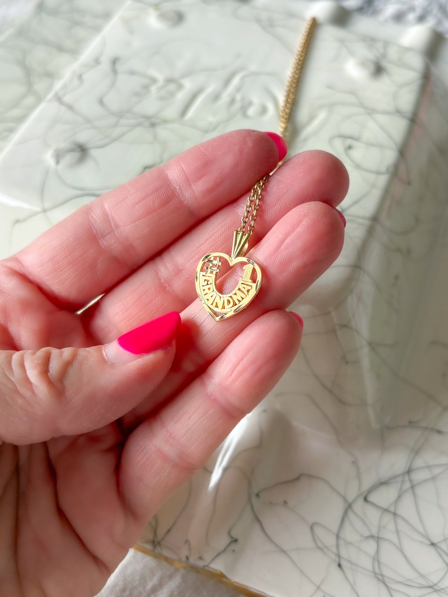 Vintage "#1 Grandma" 14k Yellow Gold Charm