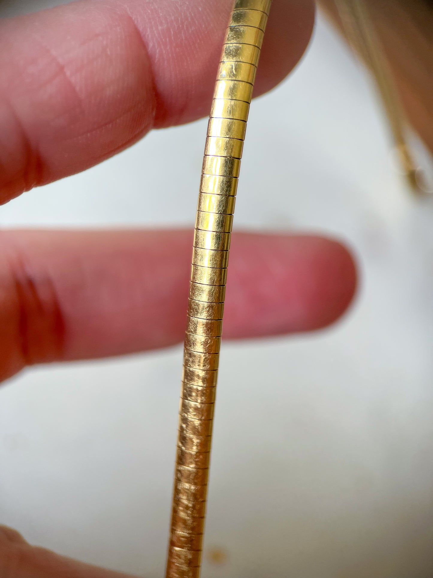 Vintage Omega Chain 14k Yellow Gold 8 Inch Bracelet