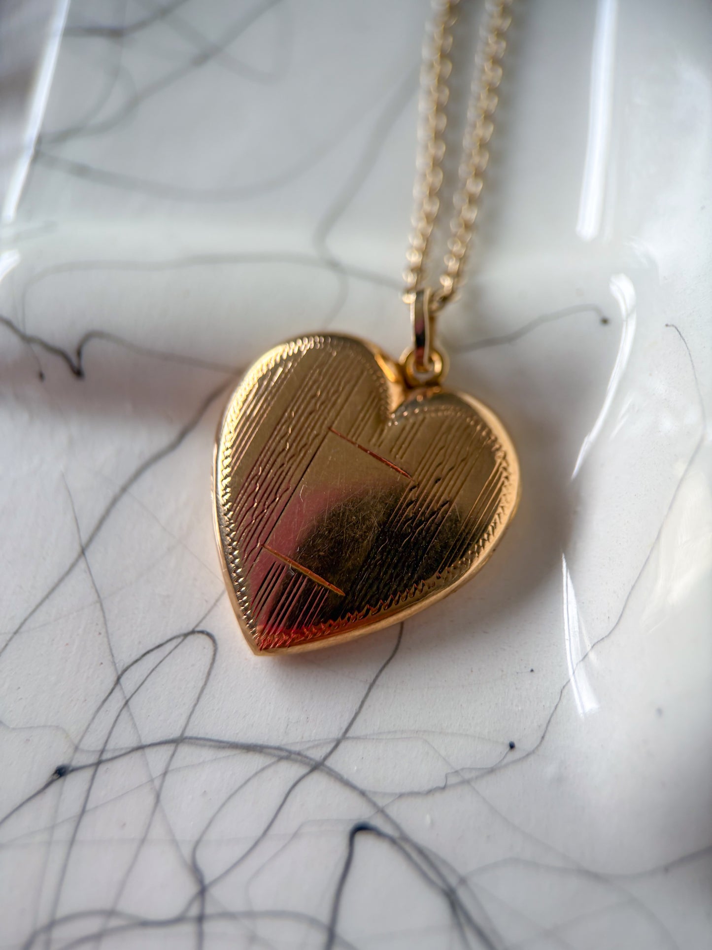 Vintage Heart Locket 14k Yellow Gold Charm
