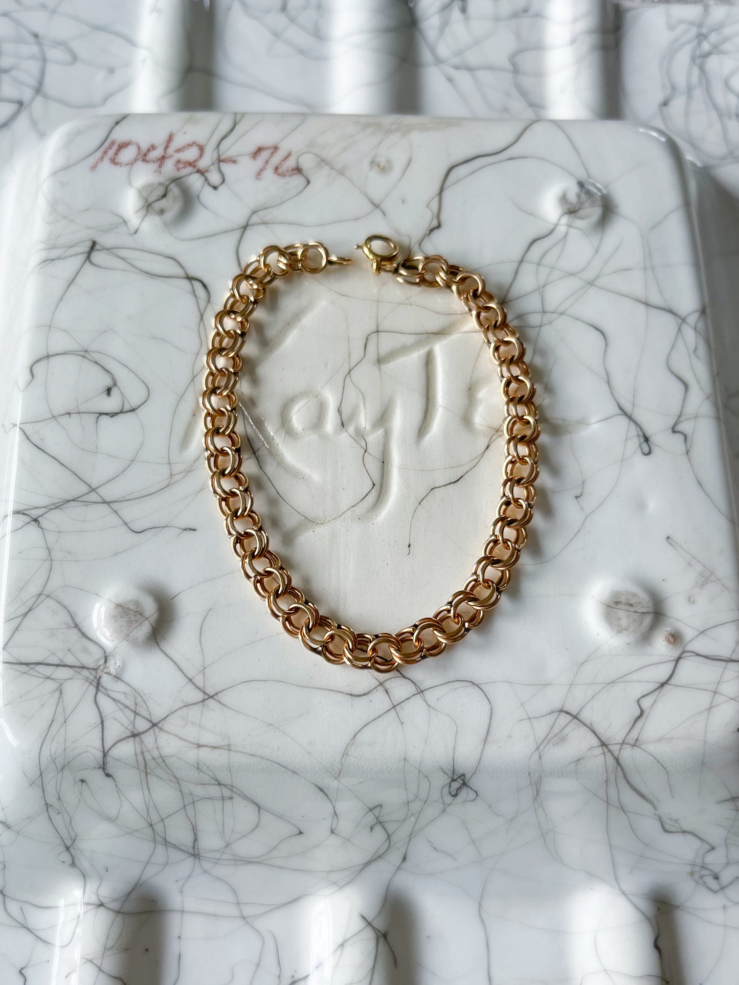 Vintage Open Rope Chain 14k Yellow Gold 7 Inch Bracelet