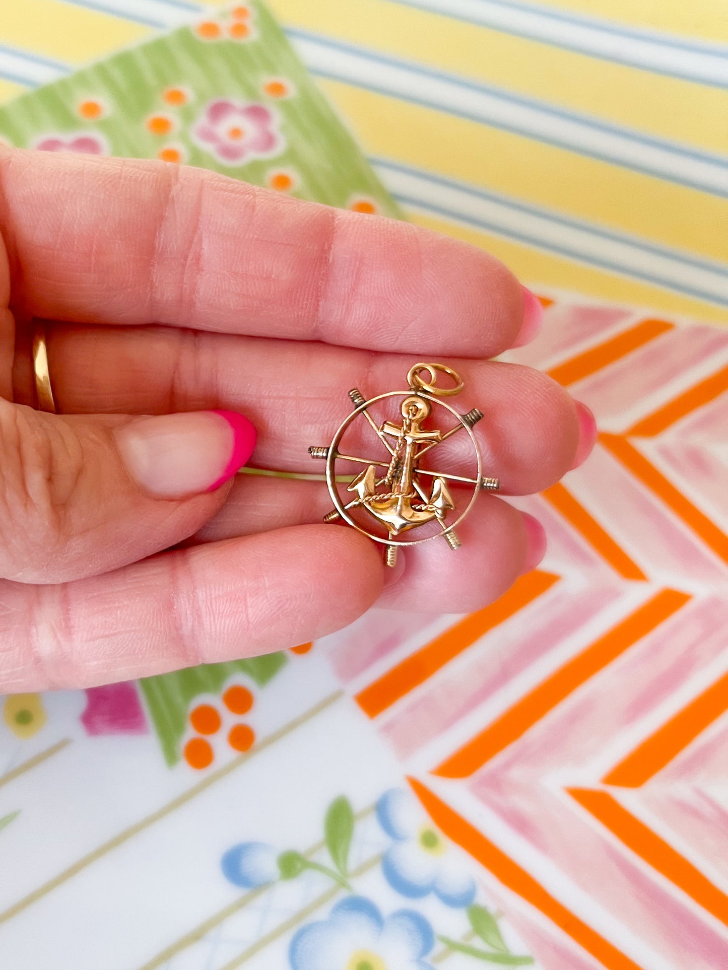 Vintage Anchor 14k Yellow Gold Charm
