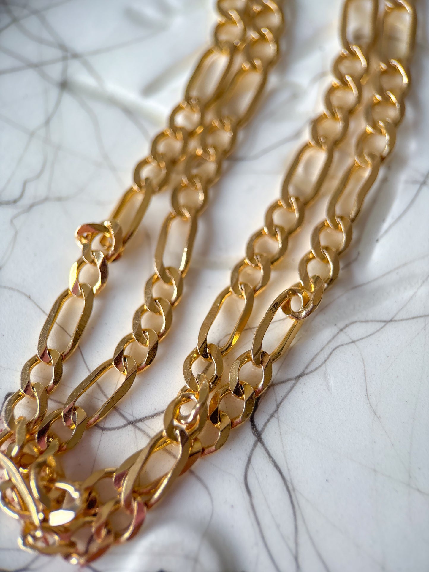 Vintage Figaro 14k Yellow Gold 16.25 Inch Necklace
