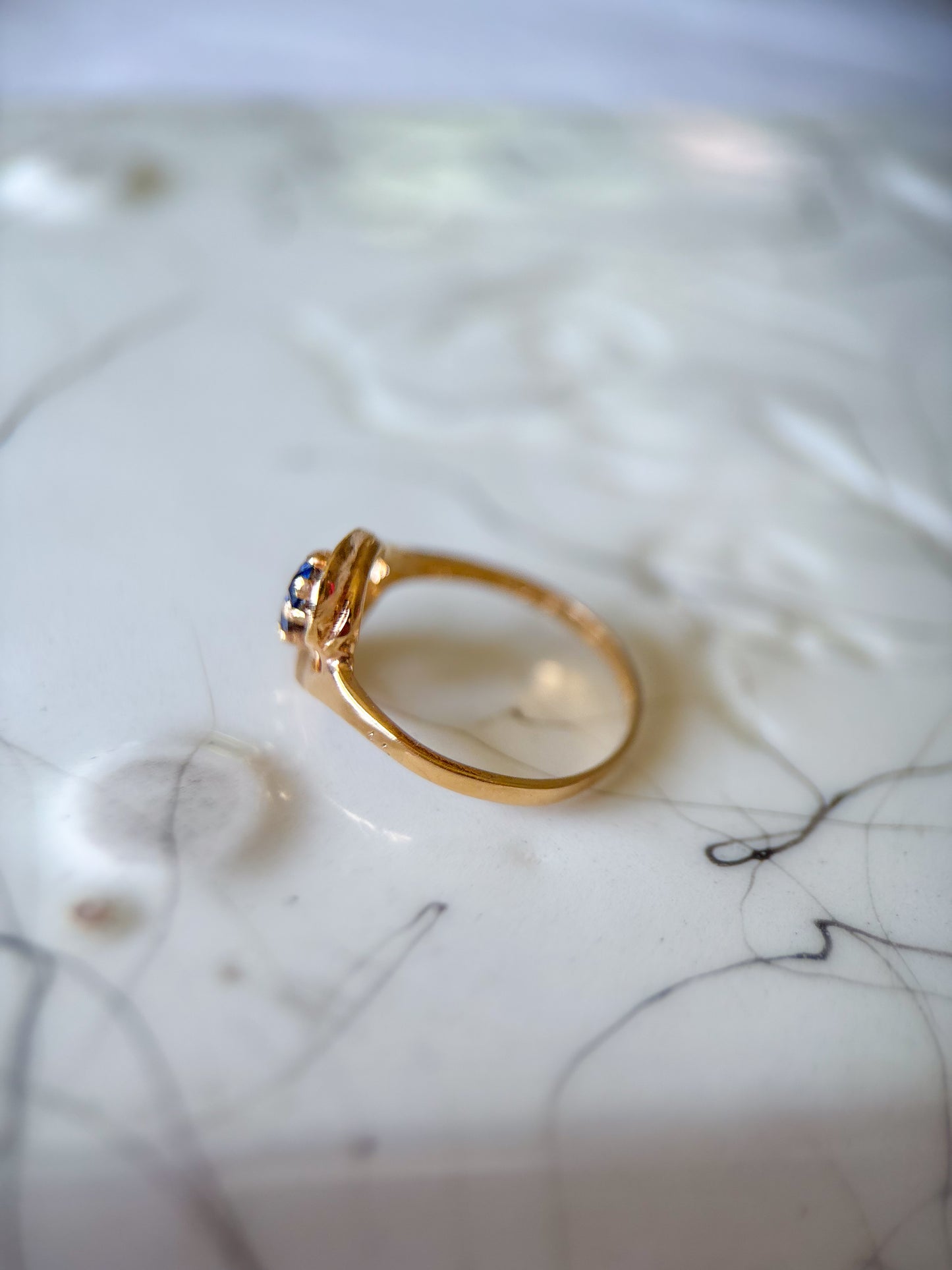 Vintage Blue Stone 14k Yellow Gold Pinky Ring