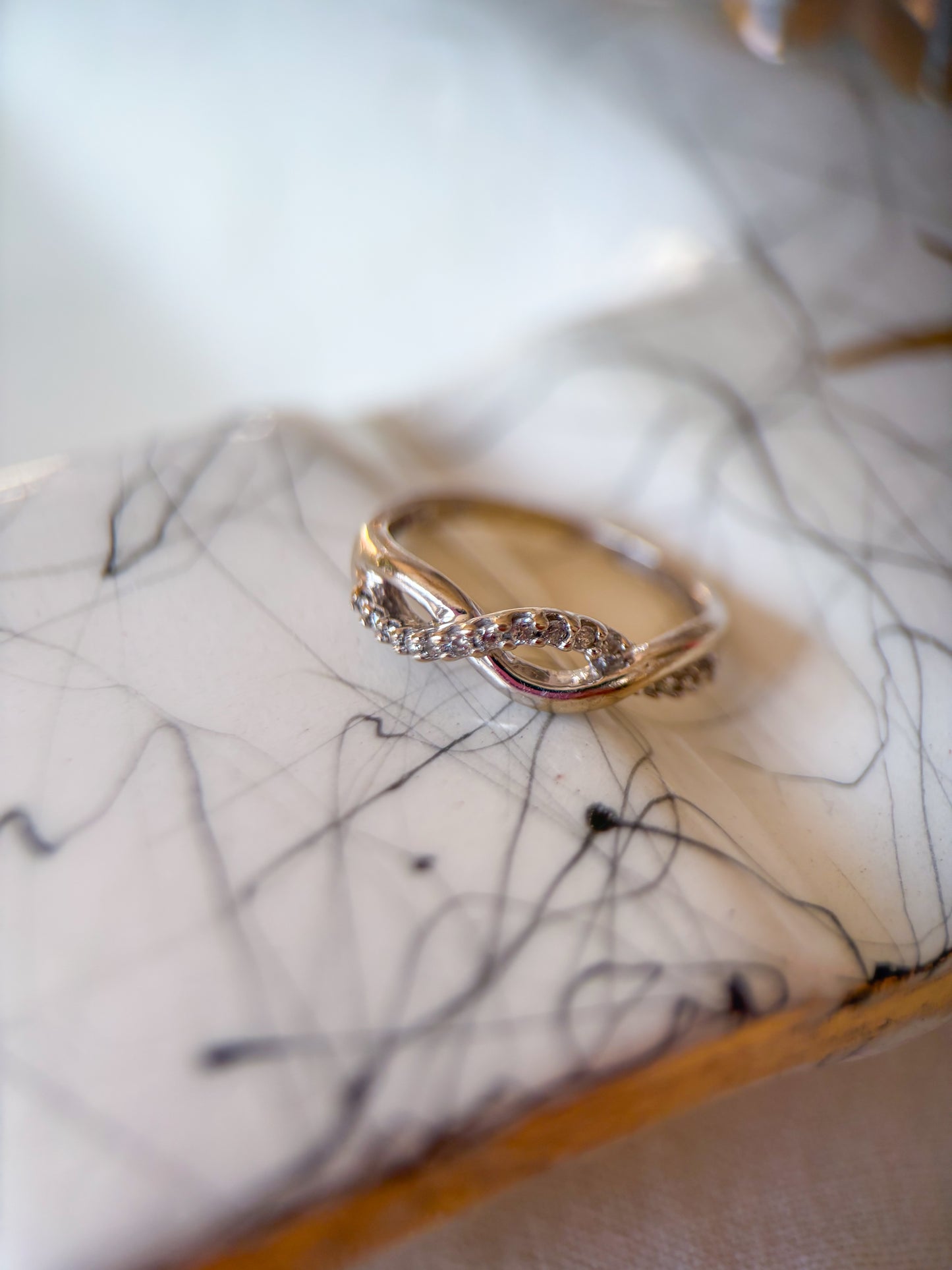 Vintage Natural Diamond 10k White Gold Ring