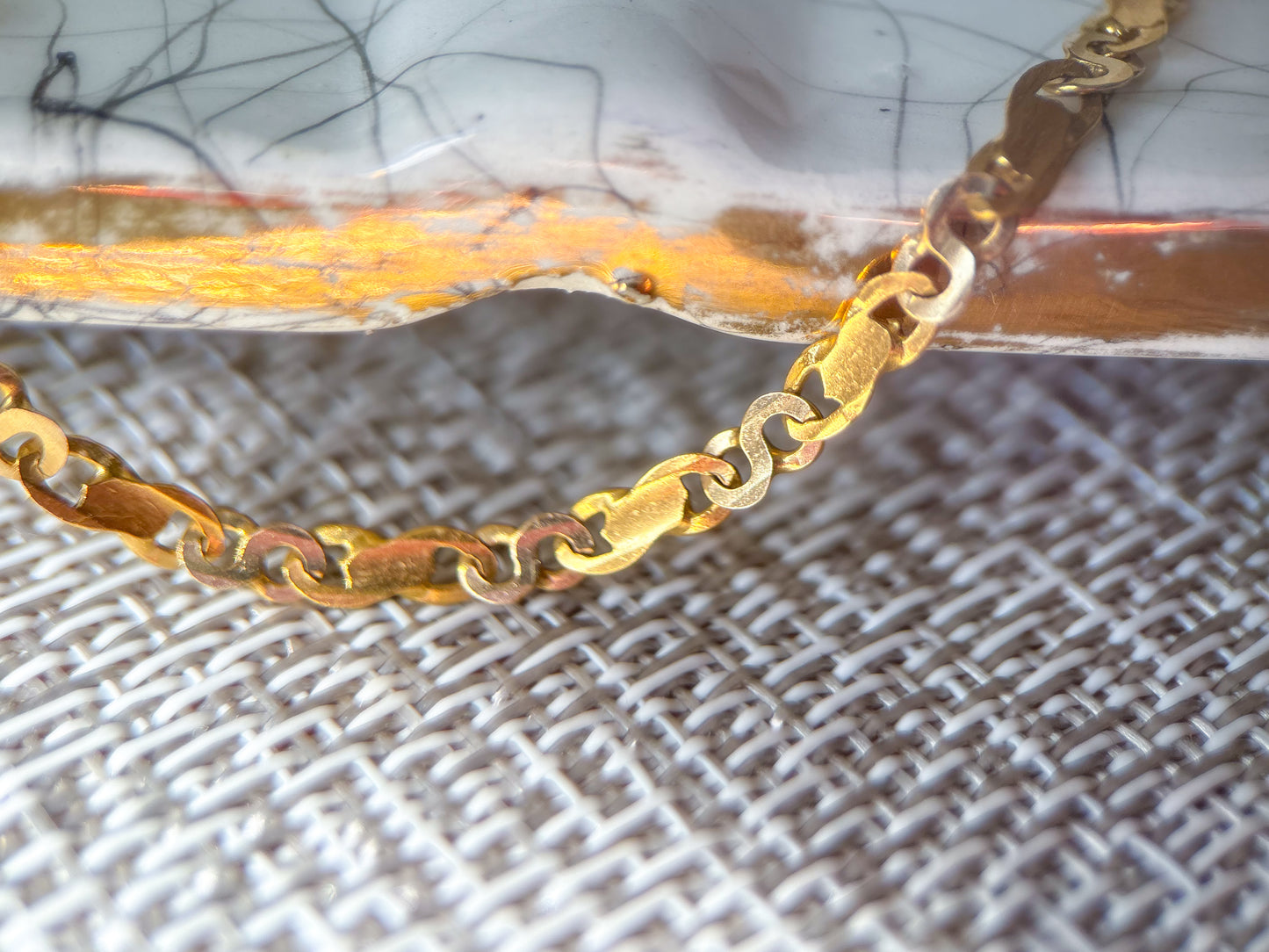 Vintage Infinity Chain 18k Yellow Gold 24 Inch Necklace