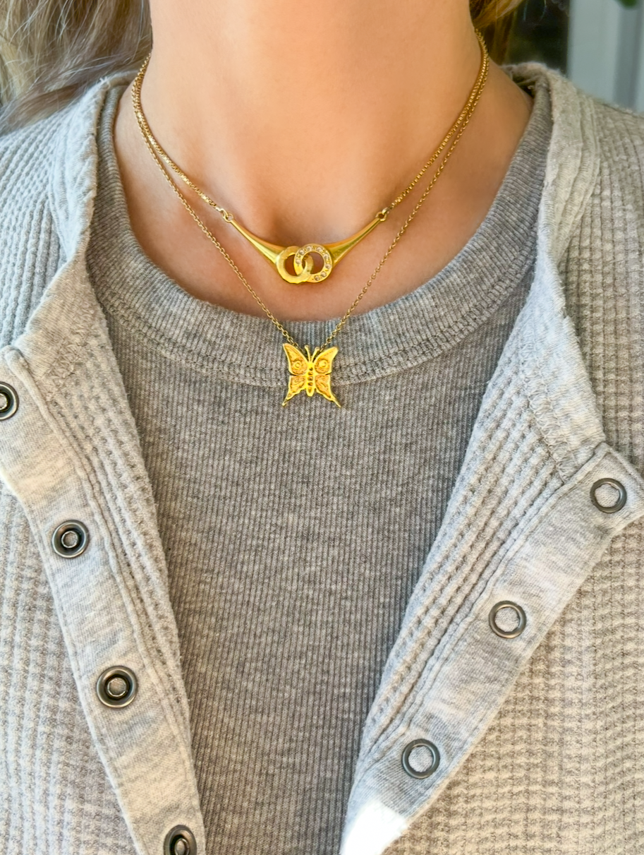 Vintage Butterfly 14k Yellow Gold Charm