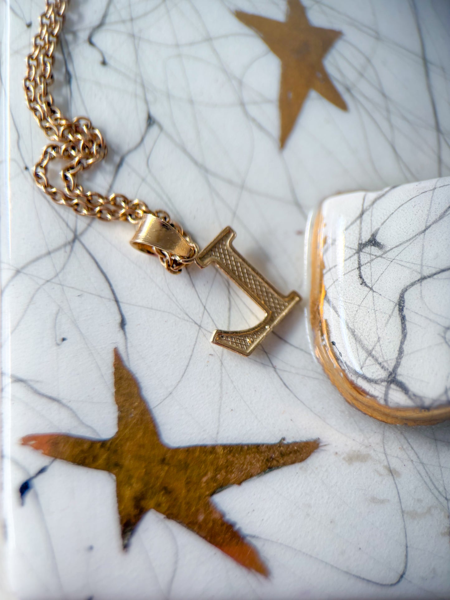 Vintage Letter "L" 14k Yellow Gold Charm