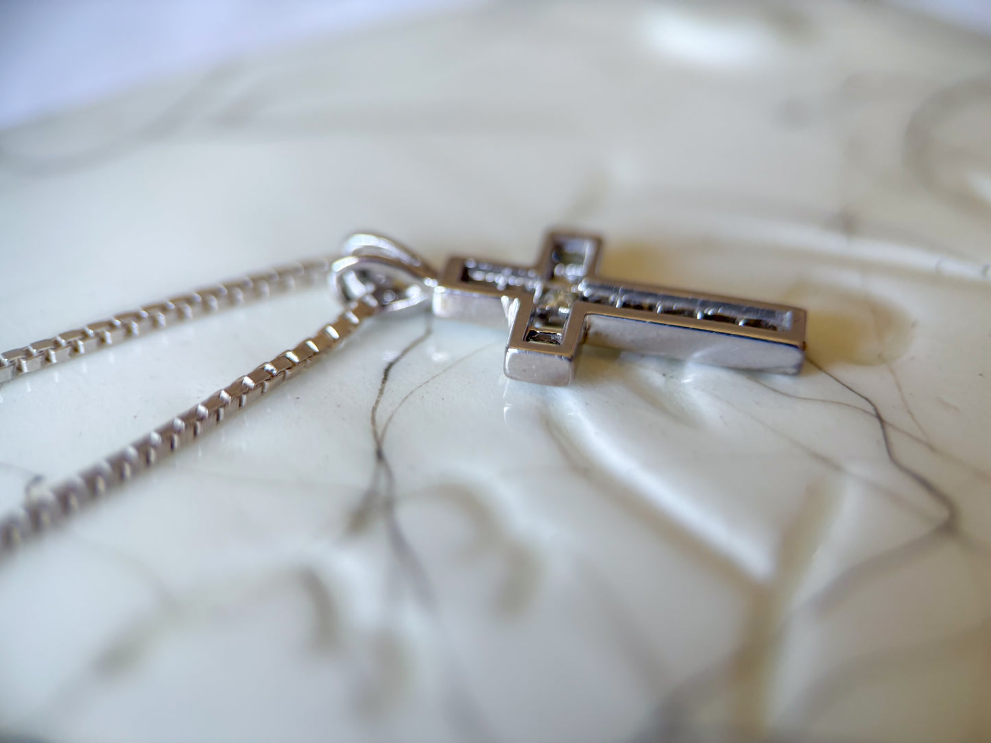 Vintage 14k White Gold Cross Charms