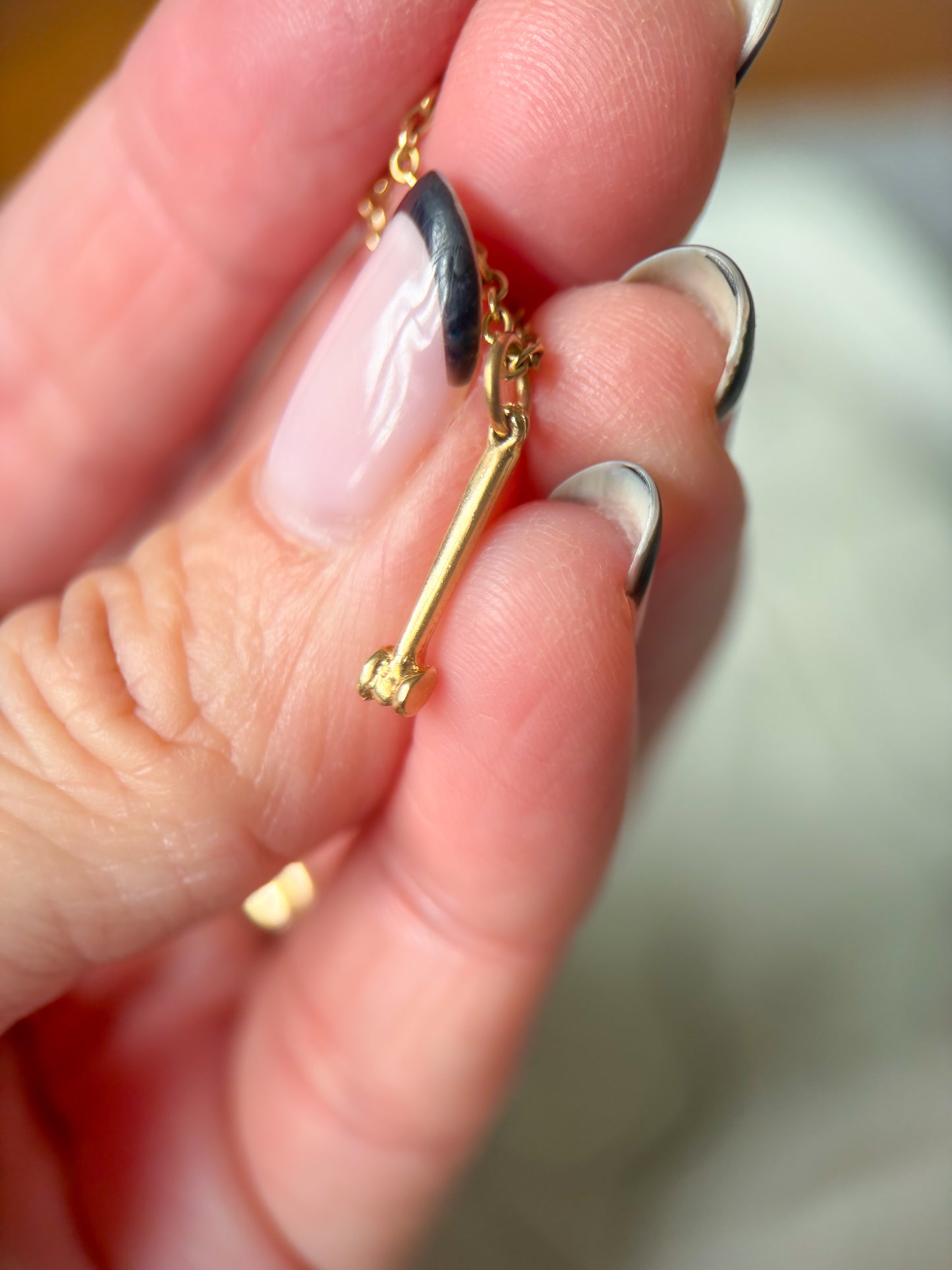 Vintage Mini Gavel 14k Yellow Gold Charm