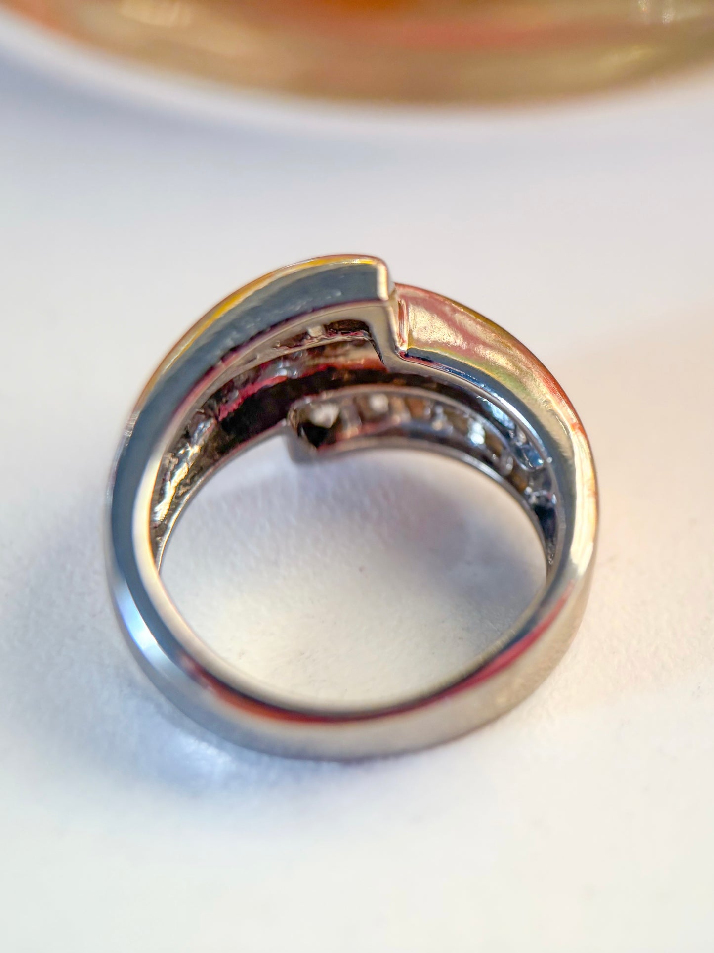 Vintage Natural Diamond 14k White Gold Ring